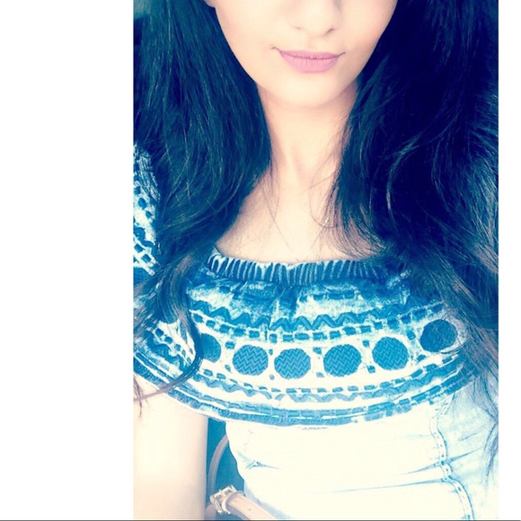 Strapless off the shoulder Denim Dress - Picture 7 of 7